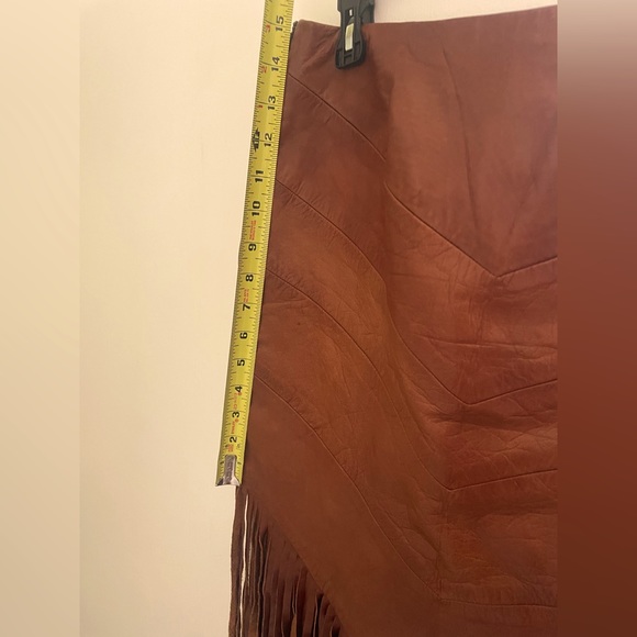 Genuine custom leather skirt and halter set. Soft light brown leather. - Picture 14 of 16